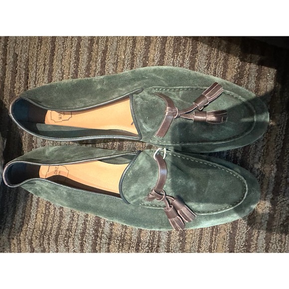 Malone Souliers Green Suede Loafers Alberto Size 43 NWOT - Picture 2 of 2